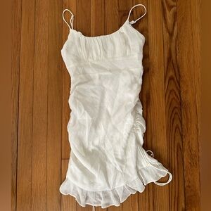 Mika and gala white dress with ruched sides